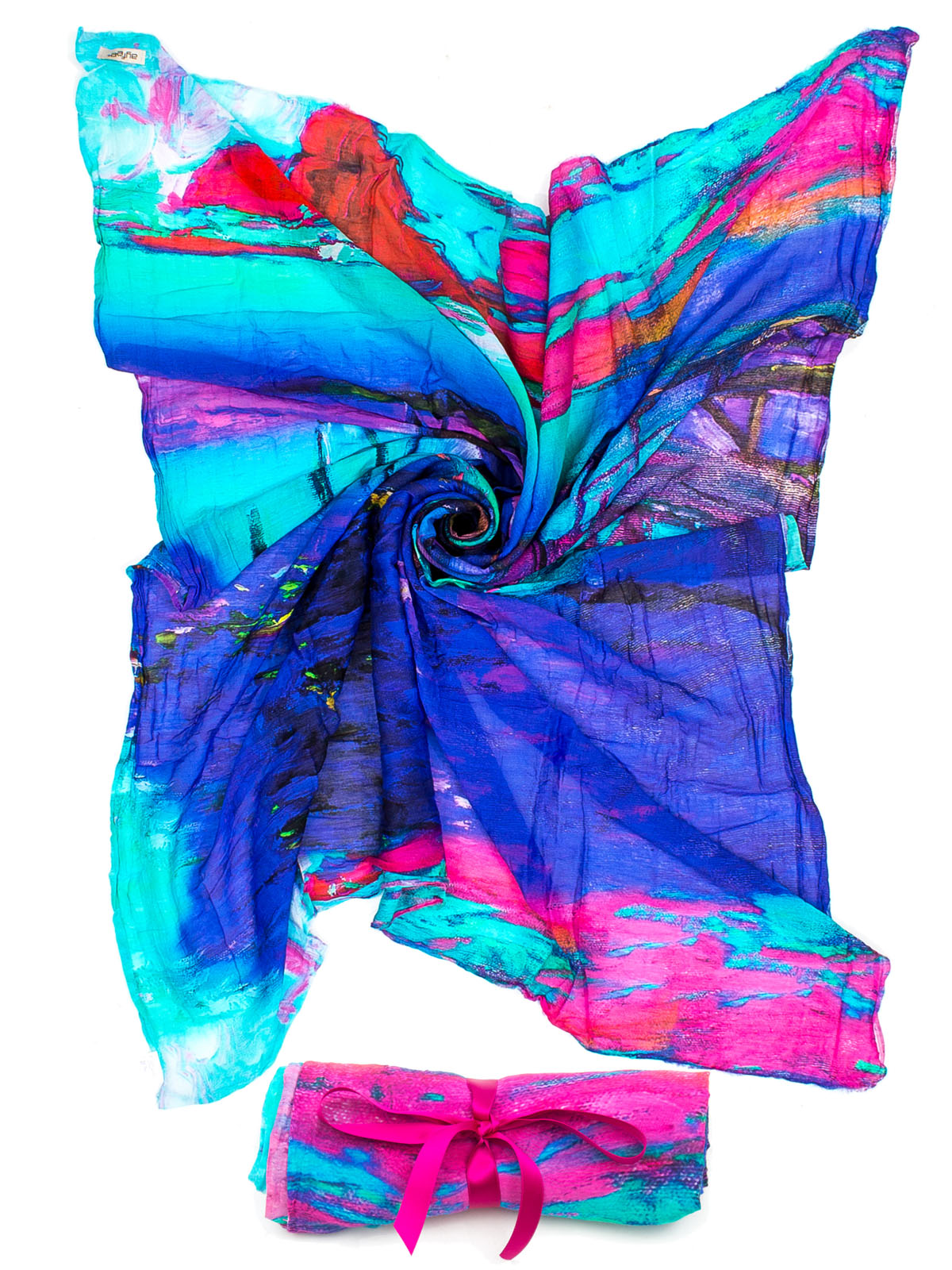 MAXIFOULARD STAMPA DIGITALE SETA 20% COTONE 80% CM 130X130 MADE IN ITALY - IL PESCATORE